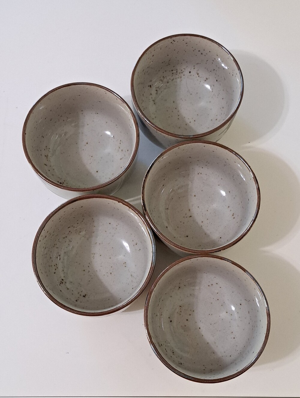 Vintage Japanese Studio Pottery Yunomi Tea Sake Cups Set of 5 - Picture 8 of 9